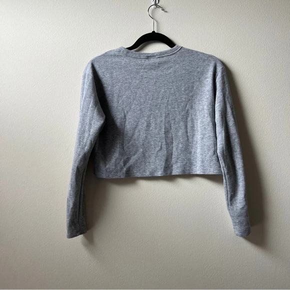 Sunday Best Aritzia Baby Waffle Thermal Long Sleeve Tee Sz XXS Crop - Picture 4 of 5